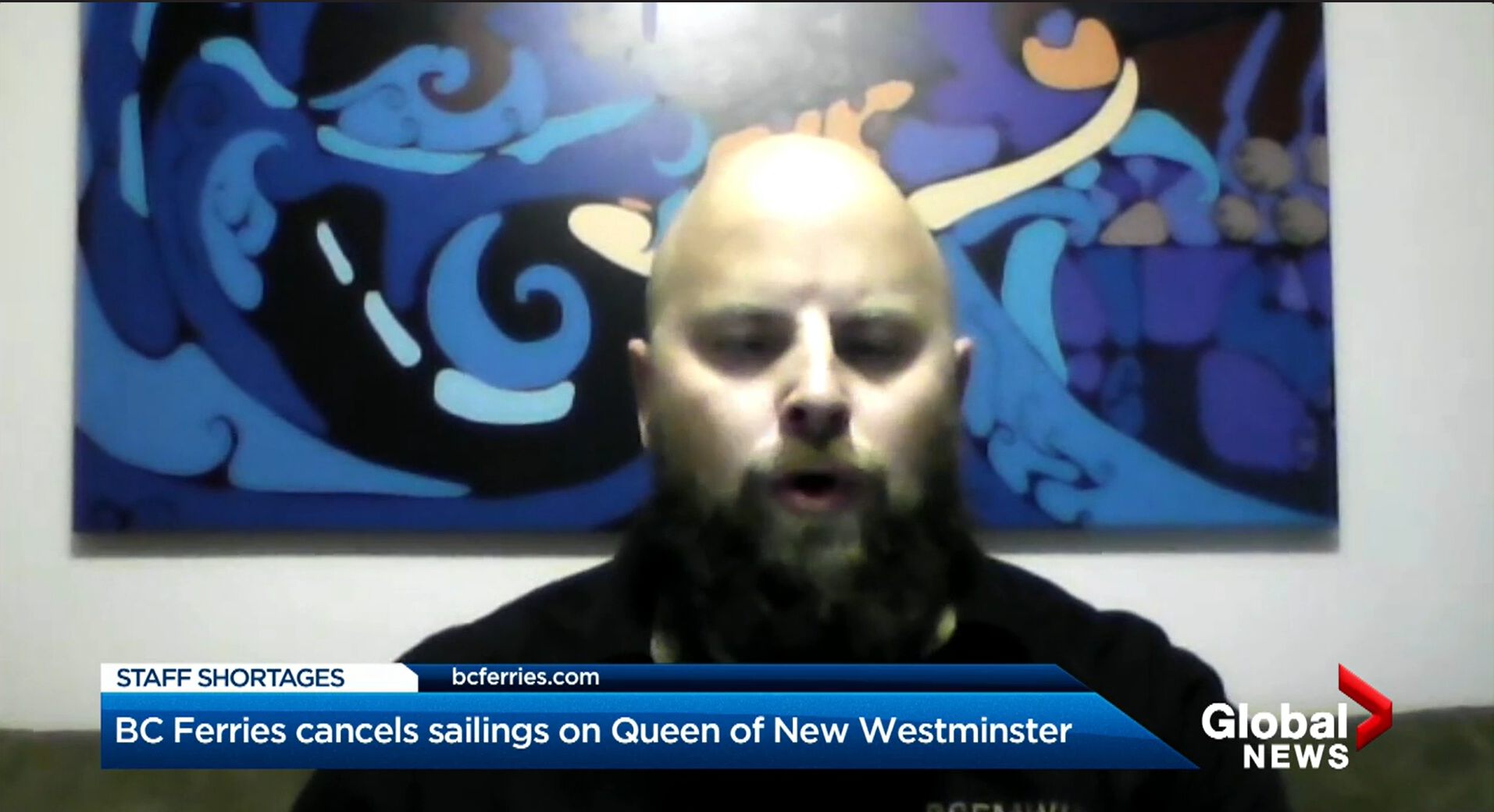 Screenshot of Global News TV interview
