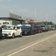 Vehicles waiting to board at Tsawassen ferry terminal