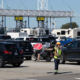 BC Ferries worker directing traffic