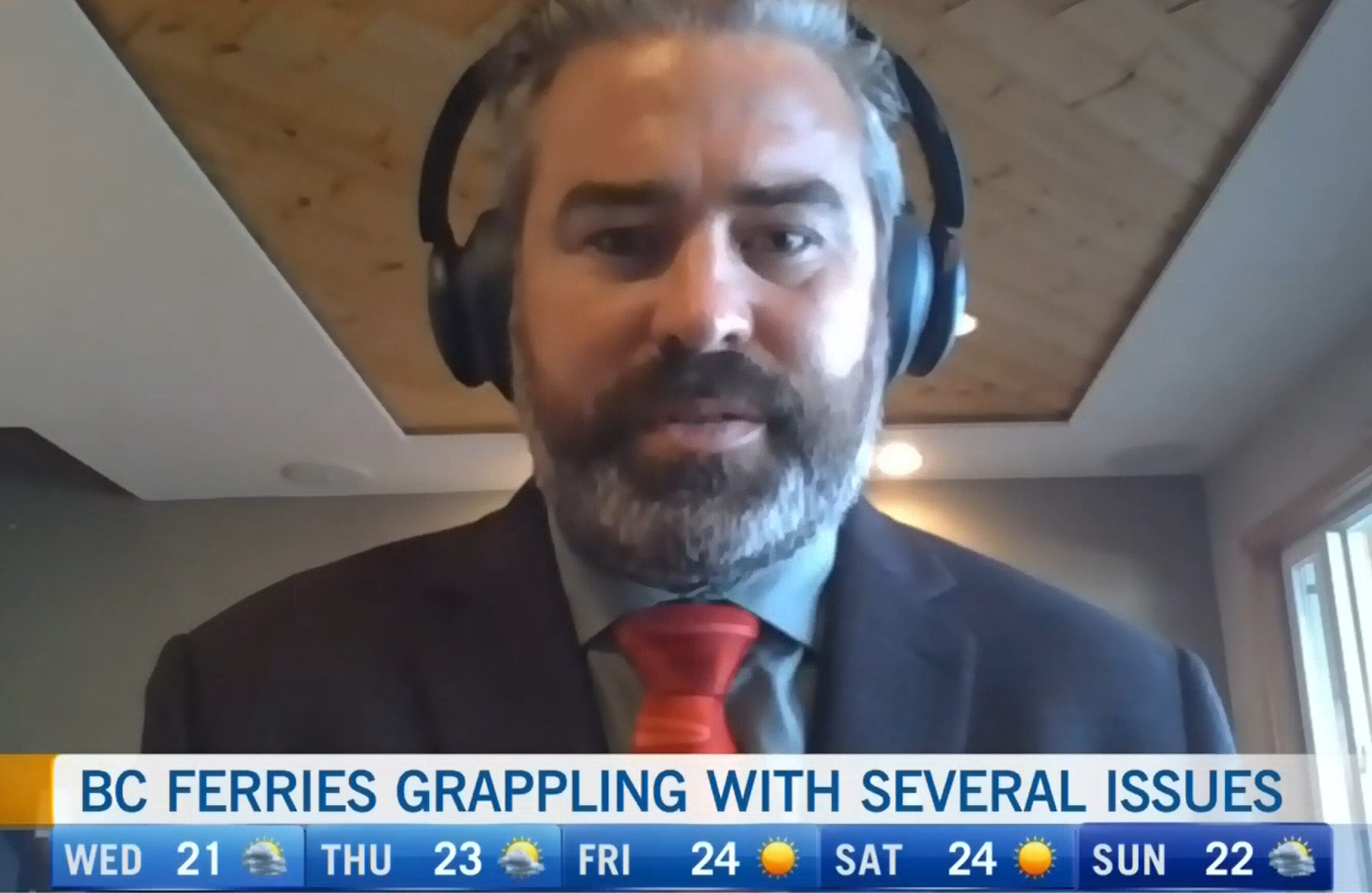 Screenshot of BC Ferries exec TV interview