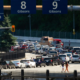 Cars lined up at Horseshoe Bay ferry terminal